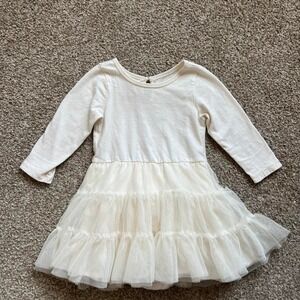 Old Navy Tulle Cream Tutu Bodysuit Dress 18-24 Month Girl